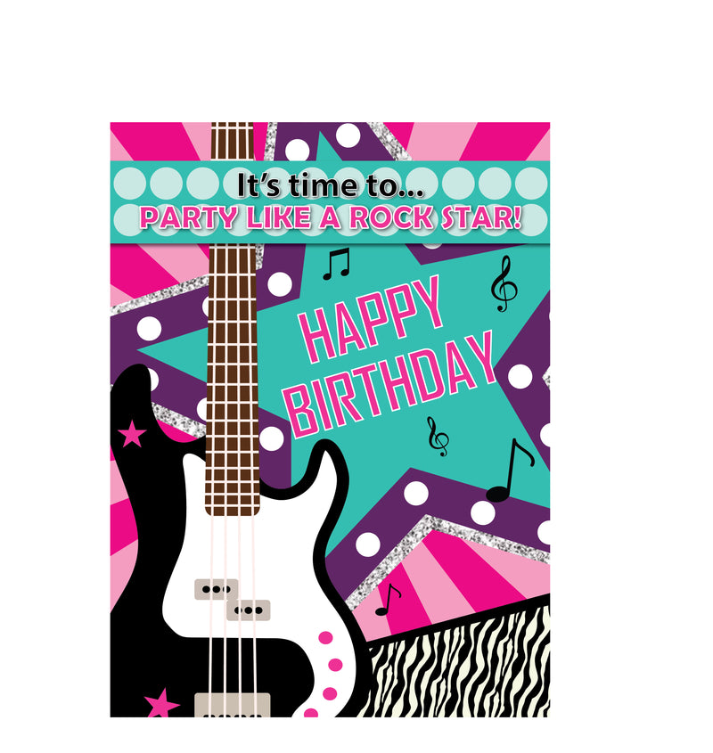 By Rockstar Theme Birthday Party Welcome Board | Party Supplies ...