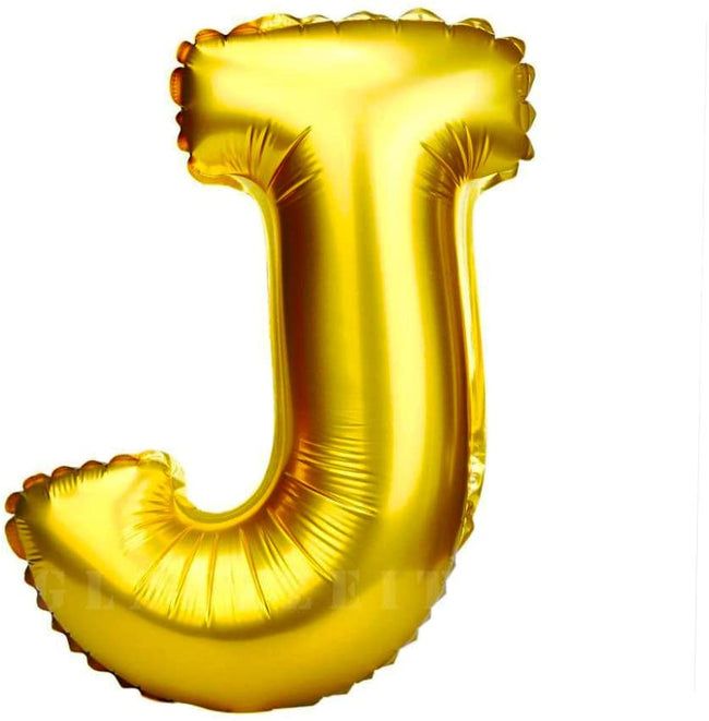 16 Inch J Alphabet Letter Balloons Birthday Balloons Gold Foil Letter Theme My Party