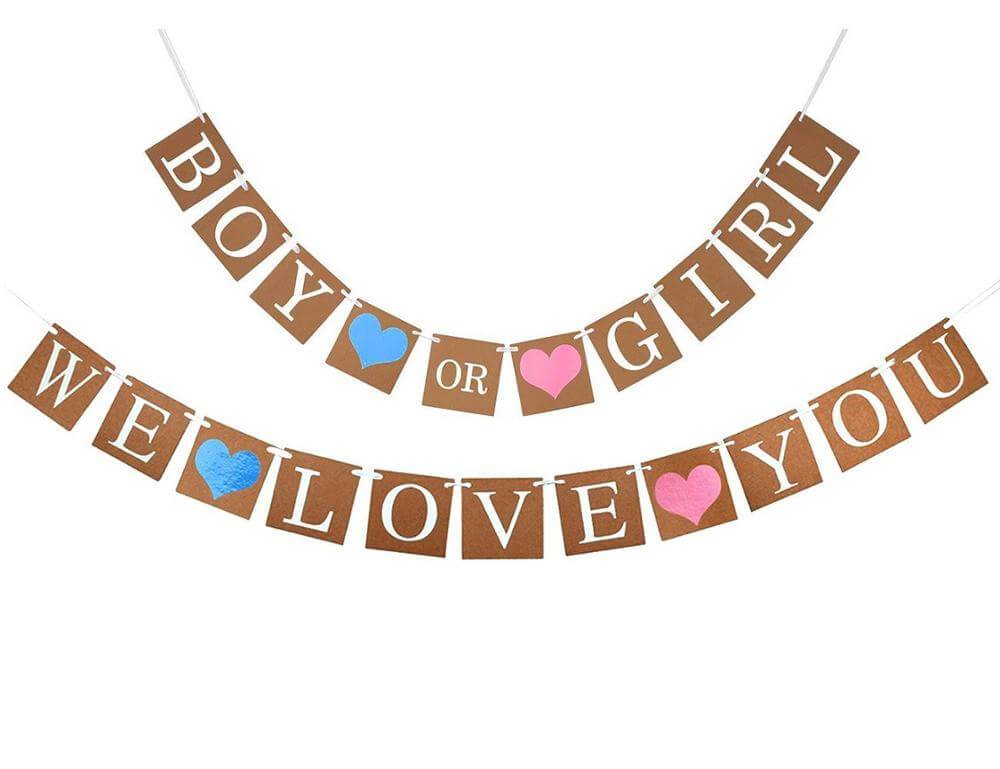 Boy Or Girl We Love You Banner Baby Shower Decoration Theme My Party