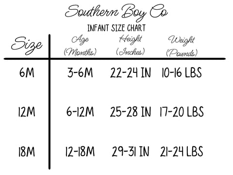 Size Charts – Southern Boy Co.