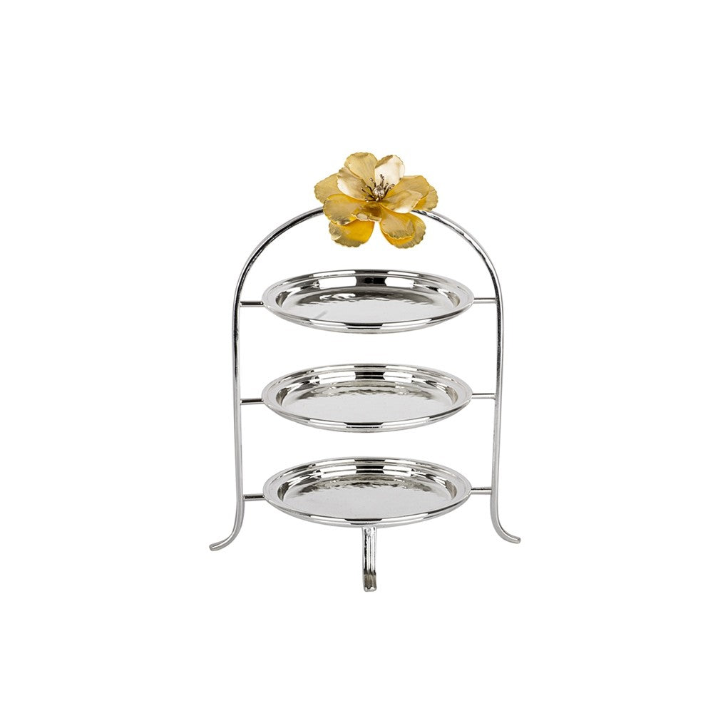 Select Home New Magnolia 3 Layer Cake Stand 36x19 Cm Silver Bluesalon Com