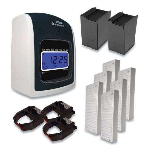 Atr480 Time Clock And Accessories Bundle, Digital Display, White-charcoal