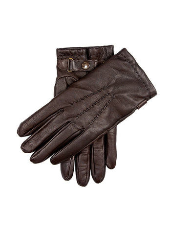 James (Goatskin) - Brown Leather Gloves Men with Luxury Wool Lining &  Unique Touch Function - S