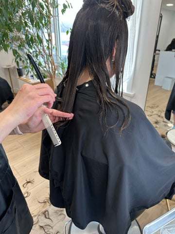 long hair getting cut