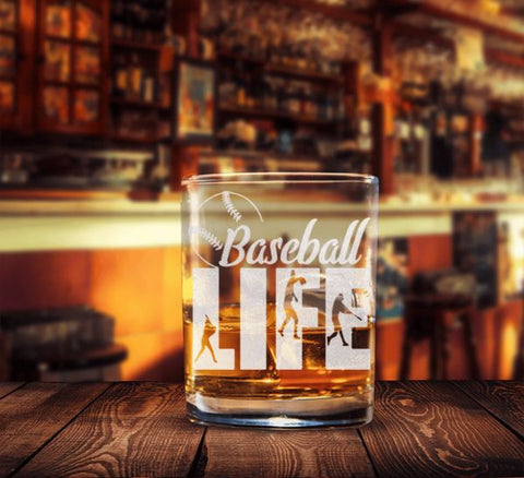 Baseball Life Whiskey Glass