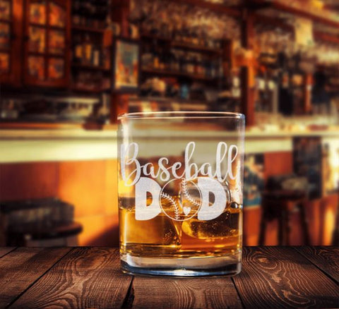 Baseball Father Whiskey Glass