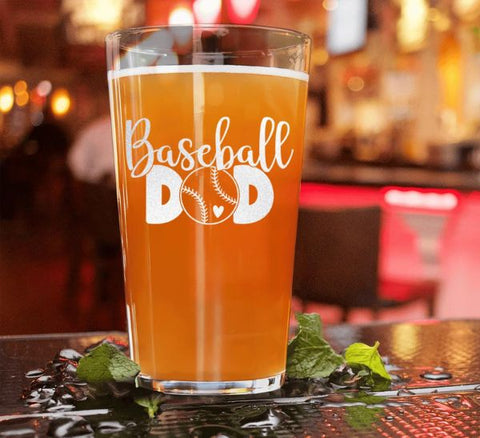 Baseball Father Pint Glass