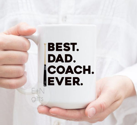 Best Dad Baseball Coach Mug