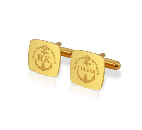 Gold Anchor Cufflinks