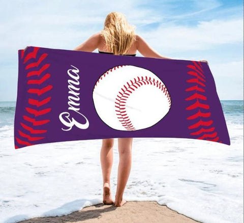 Baseball Player Beach Towel