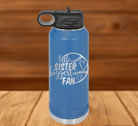 Little Sister Biggest Fan Water Bottle