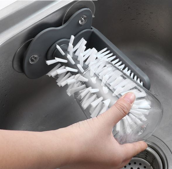 (Lazy Cup Washing Artifact) Suction Cup Rotating Cup Washing Brush