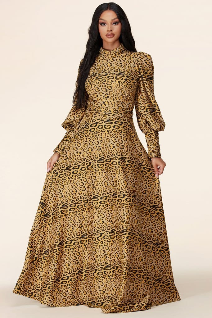zara leopard maxi dress