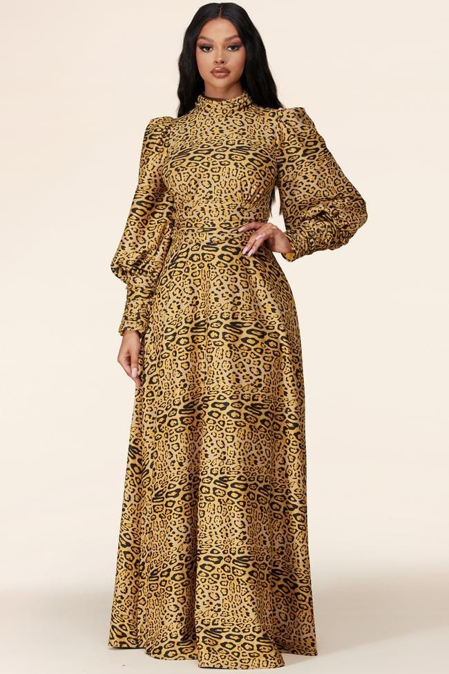 zara leopard maxi dress