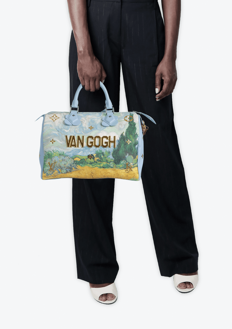 Louis Vuitton x Jeff Koons Keepall Bandouliere Vincent Van Gogh Masters 50  Lavender Multicolor in Coated Canvas with Brass - US