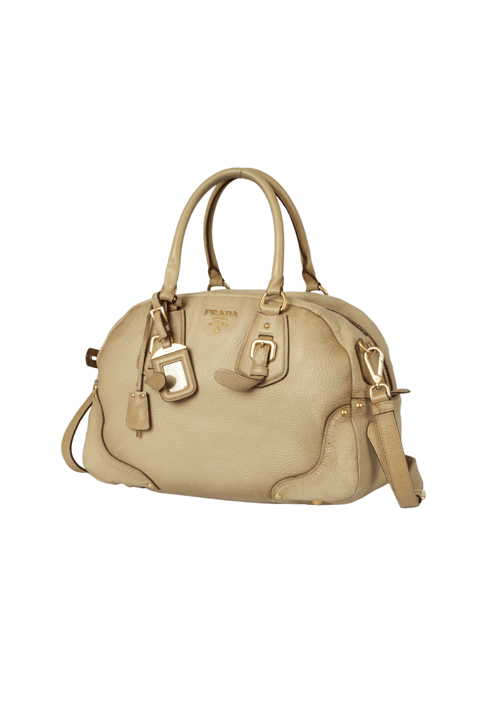 BOLSA PRADA CERVO ANTIK BAULETTO BAG BEGE ORIGINAL – Gringa