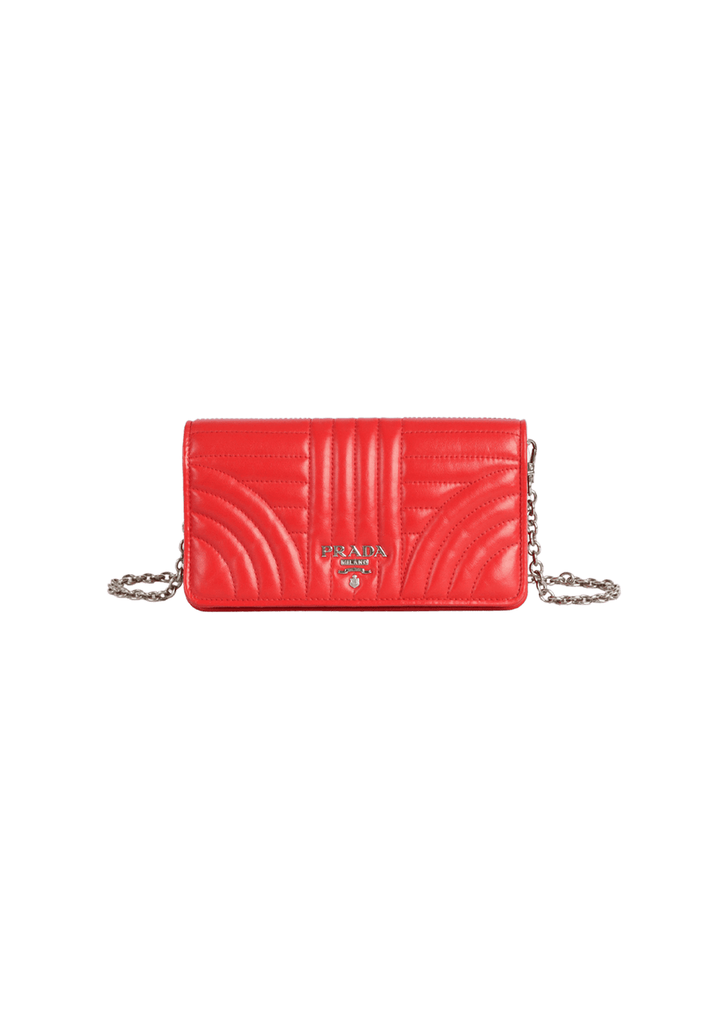 BOLSA PRADA DIAGRAMME WALLET ON CHAIN VERMELHO ORIGINAL – Gringa