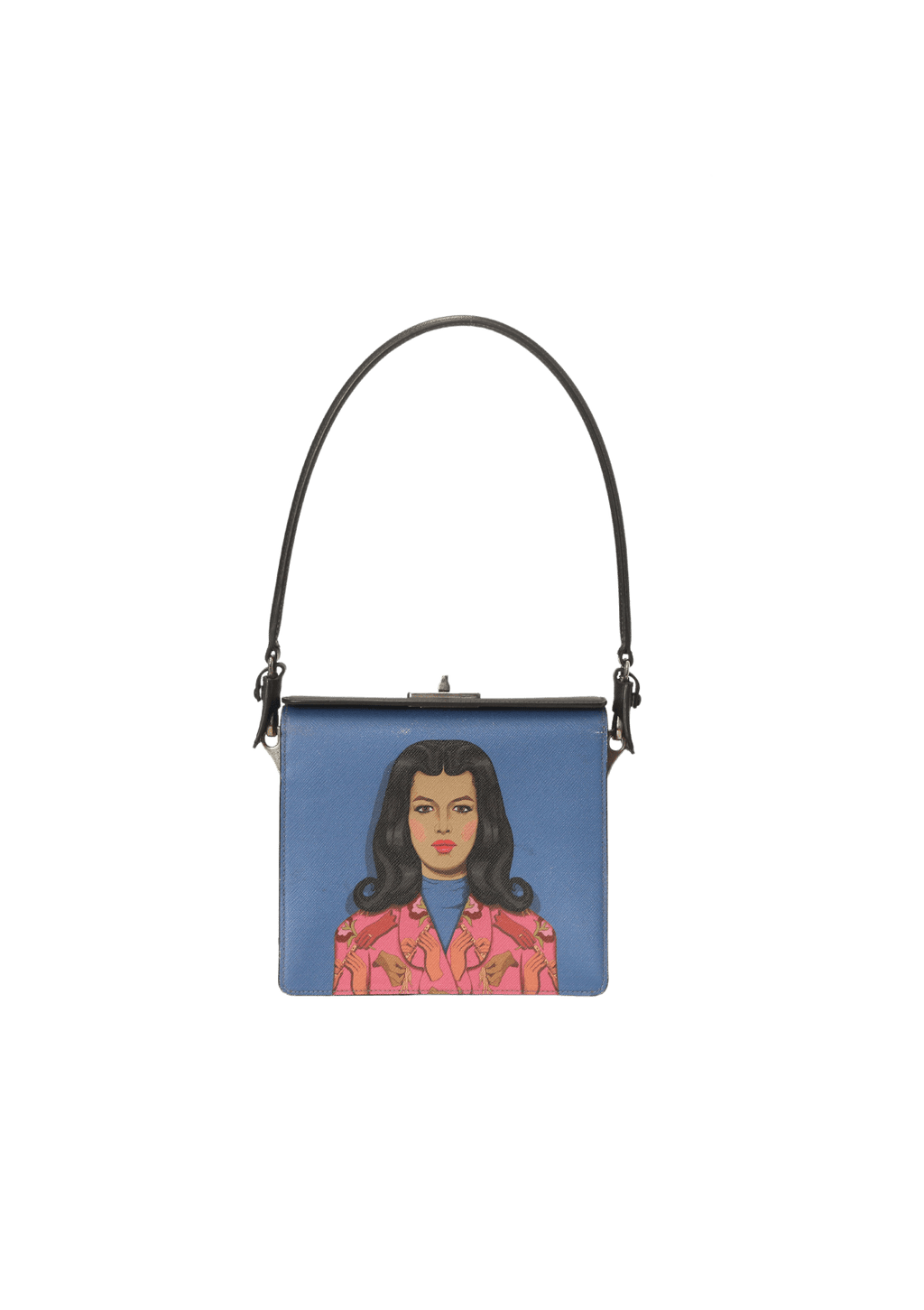 Bolsa Prada Viola Fuoco Face Art Bag Azul Original – Gringa