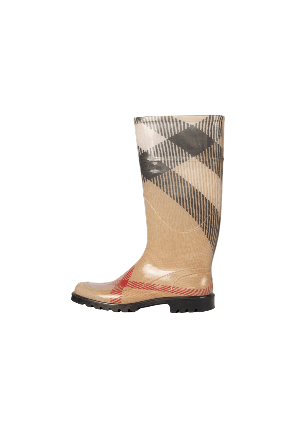 Bota Galocha Burberry House Check Rubber Boots 36 Bege Original – Gringa