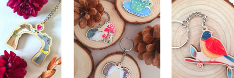 Zoe rose art wooden keyrings