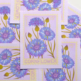 a5 cornflower risograph print