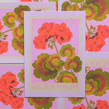 a5 geranium risograph print