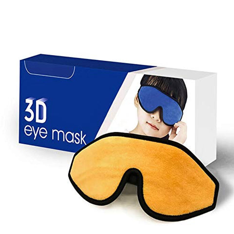 Sleep Mask for Kids with Blockout Light - Memory Foam 3D Contoured Eye Mask - Eye Cover & Travel Sleep Mask, Blindfolds for Kids, Girls, Boys (Orange)