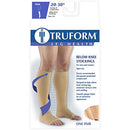 Image of Truform 20-30 mmHg Compression Stocking for Men and Women, Knee High Length, Open Toe, Beige, Large