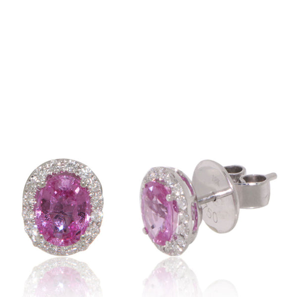 Pink Sapphires Studs Oval – New Wave Jewellery