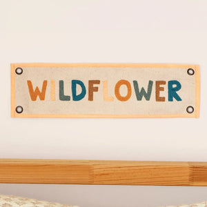 1Canoe2 | Wildflower Embroidered Canvas Banner - Little Luxuries of Mackinac Island
