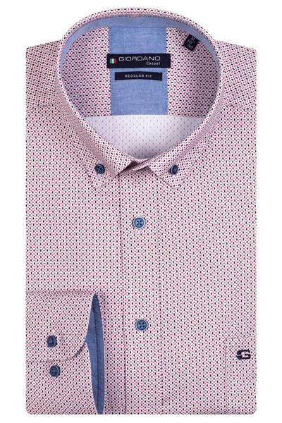 bijeenkomst besteden Factureerbaar GIORDANO Purple Lange Mouw Regular fit Button Down Print Overhemd 3170 –  Giordano Fashion