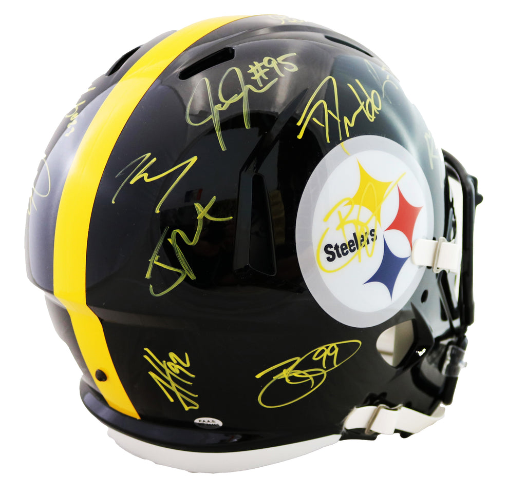 steelers team signed helmet