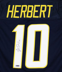 Justin Herbert Los Angeles Chargers Signed Autographed Navy Blue #10 Custom Jersey Heritage Authentication COA