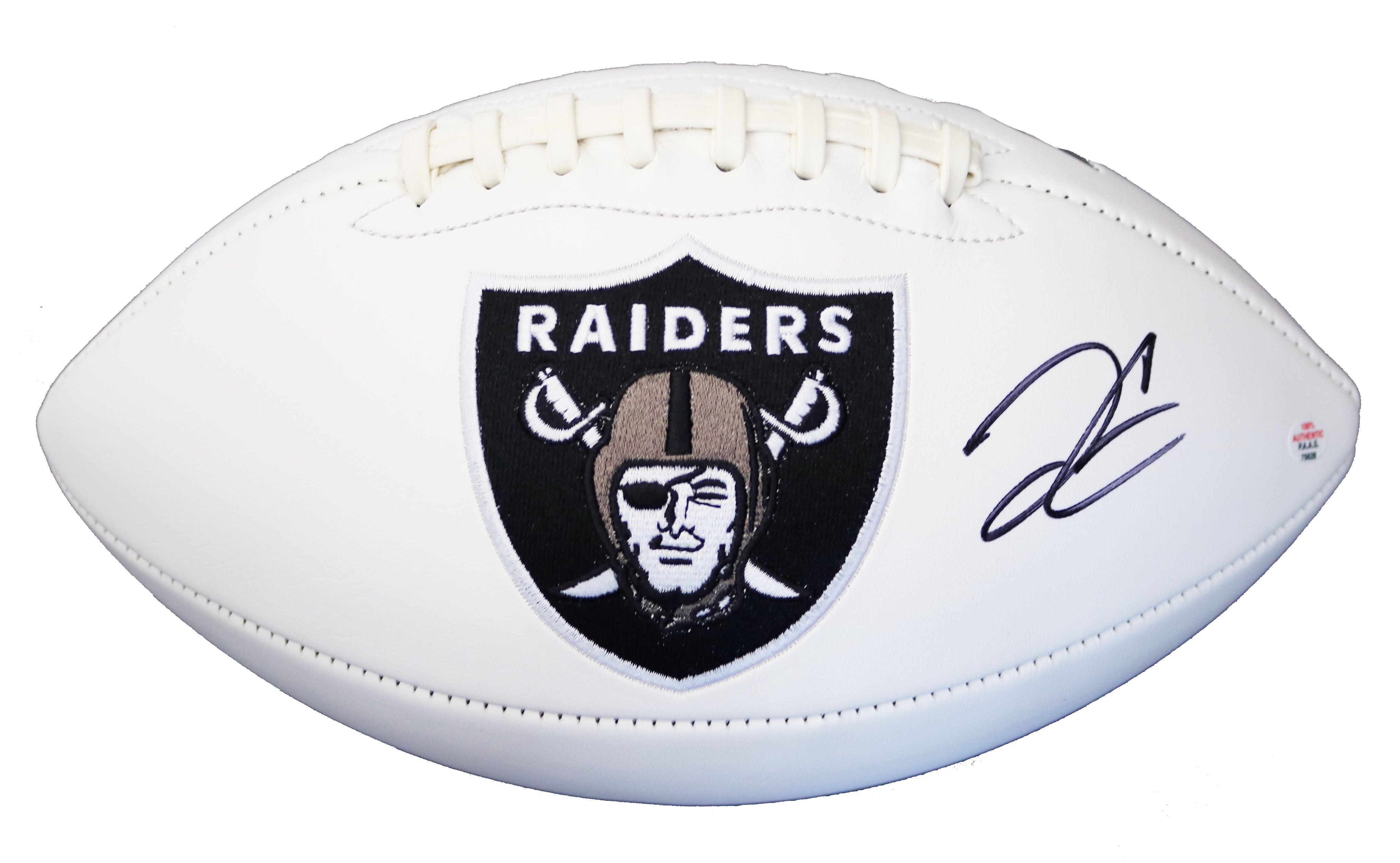 Derek Carr Las Vegas Raiders Signed Autographed White Panel Logo Football  PAAS COA, Sports-Autographs.com