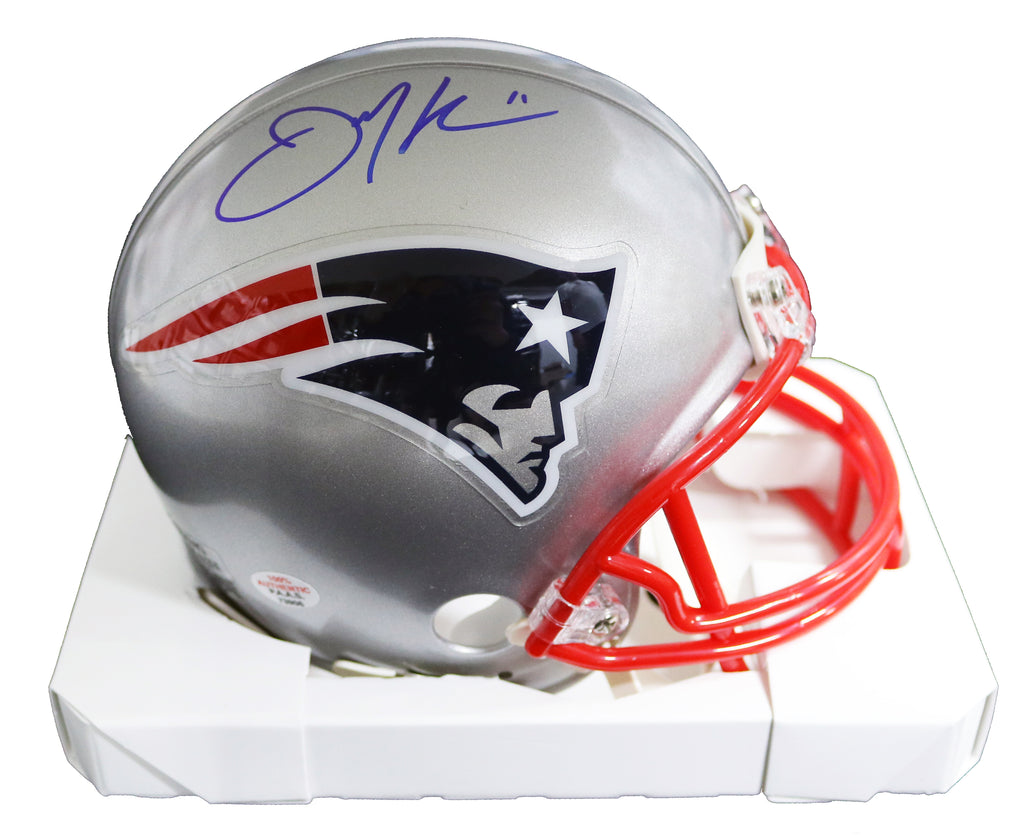 julian edelman autographed mini helmet