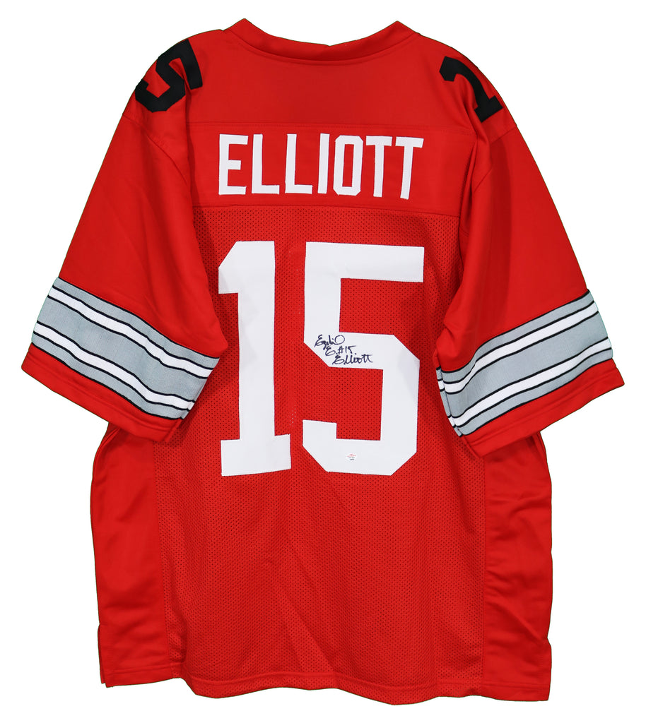 Ohio State Ezekiel Elliott Authentic Signed Red Pro Style Jersey BAS  Witnessed