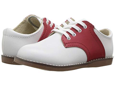Apple Red \u0026 White Saddle Footmates Shoe 