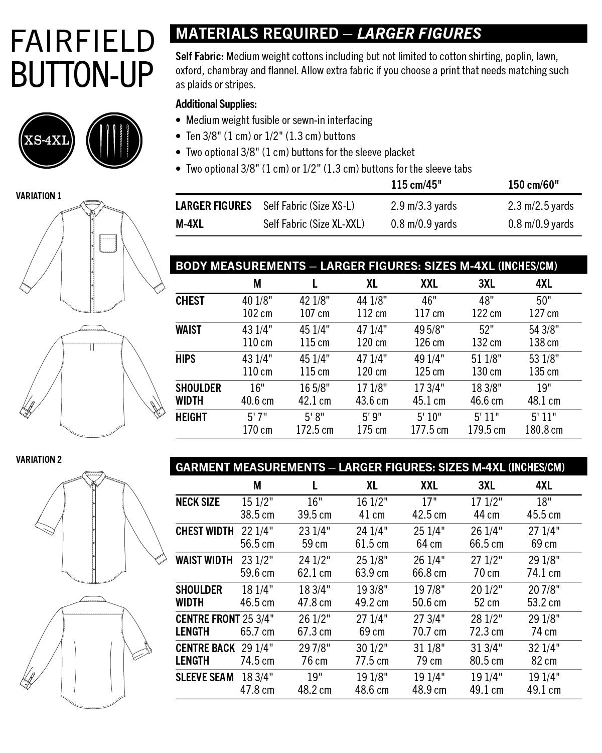 Fairfield Button-up Shirt PDF – Thread Theory