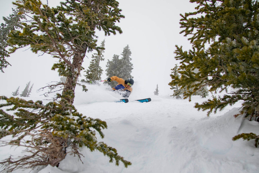 Secret stash of pow on an ice day at Snowbird Utah