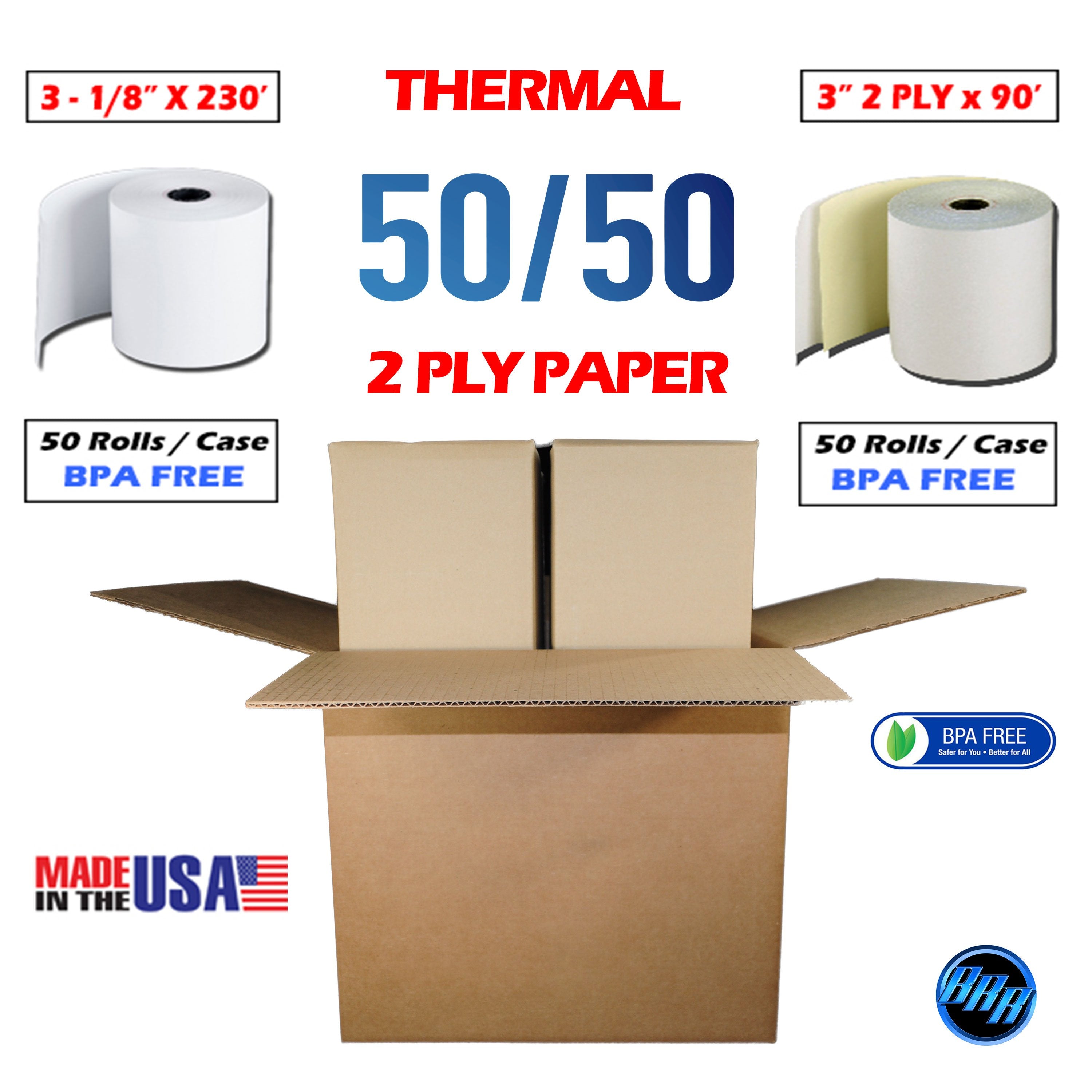 Cash Register Thermal Paper 2 Ply Carbonless Paper Rolls Combo Value Pack Buyregisterrolls