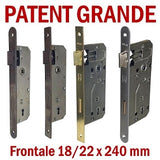 traditional large patent internal door locks 22x240 and 18x240mm bonaiti