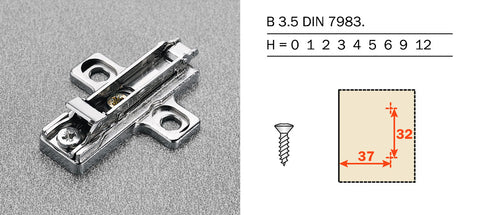 Salice duomatic base for kitchen hinge and spring cabinet p32mm