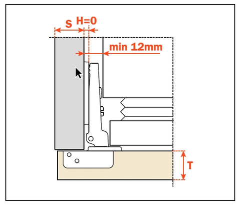 COMPACT HINGE LITTLE DEEP EXTERNAL STRIKE ONLY 12MM INTERNAL