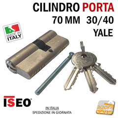 Cilindro Porta Yale ricambio per serratura porta ingresso ISEO 70mm 30-40 eurocilindro