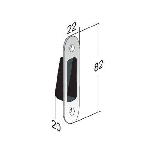 incontro serratura porta contropiastra per b-one b-no ha mini 937 mm 82x22 magnetico
