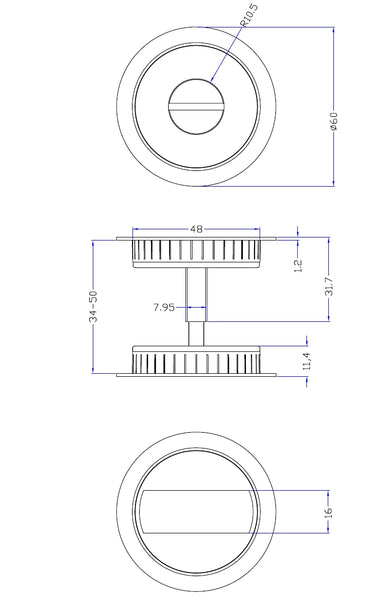 escutcheons rosettes handles for sliding doors bathroom casket hole 48mm satin chrome with lever
