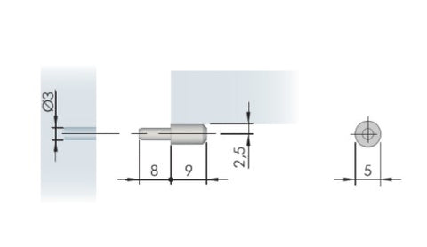 schema tecnico reggiripiano per armadi legno mobili con foro 3mm piccolo