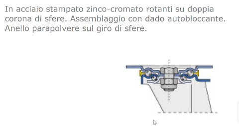 supporto ruota in acciaio stampato doppia sfera di rulli avo 16N