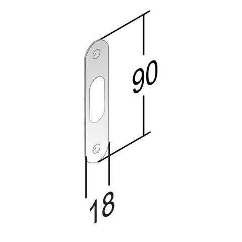 contropiastra serrature porte scorrevoli standard mm 90x18 g565 bonaiti