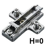 Base for kitchen hinges, doors and furniture salice domi cross with euro screws H = 0mm base hinge